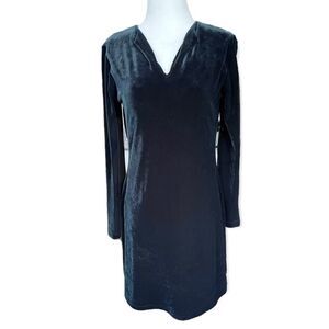 Banana Republic Black Velvet V-Neck Shift Dress